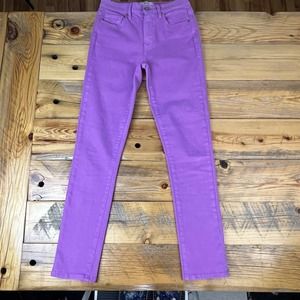 Paige Denim Skinny Jeans Womens 27 X 29 Purple Bright Lilac USA